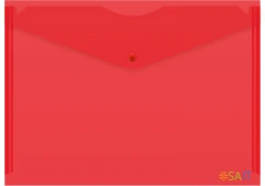Конверт на кнопке Бюрократ -PK803ARED A4 пластик 0.18мм красный