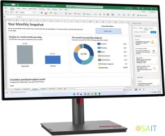 Монитор Lenovo 27" ThinkVision P27h-30 черный IPS LED 6ms 16:9 DVI HDMI матовая HAS Piv 1000:1 350cd 178гр/178гр 2560x1440 60Hz DP 2K USB 7кг
