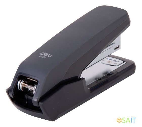 Степлер настольный Deli E0464BLACK Exceed 24/6 26/6 (25листов) черный 100скоб металл/пластик закрытый/открытый коробка