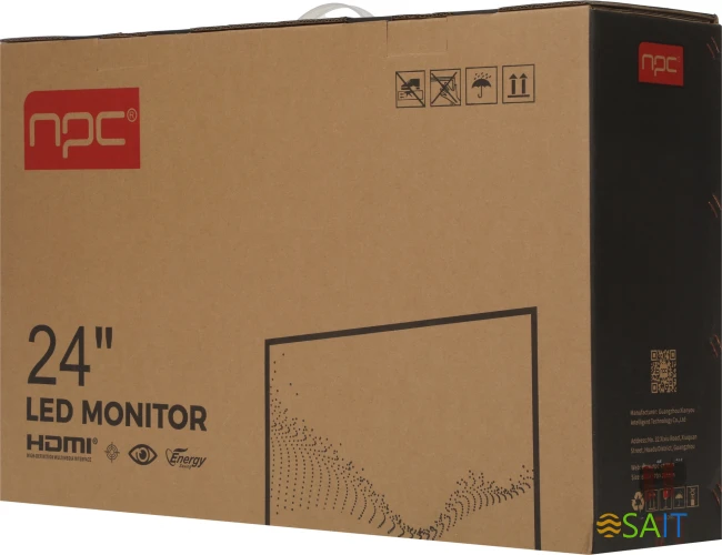 Монитор NPC 23.8" MF2412 черный IPS LED 1ms 16:9 HDMI M/M Cam матовая HAS Piv 1000:1 300cd 178гр/178гр 1920x1080 100Hz G-Sync FreeSync VGA DP FHD USB 2.75кг