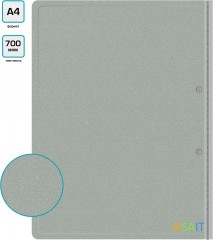 Папка метал.пруж.скоросш. Бюрократ -PZ07PGREY A4 пластик 0.7мм внут.и торц.карм серый