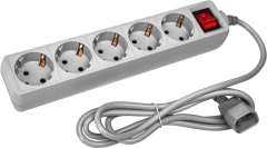 Сетевой фильтр PC Pet AP01006-E-G 1.8м (5 розеток) серый (пакет ПЭ)