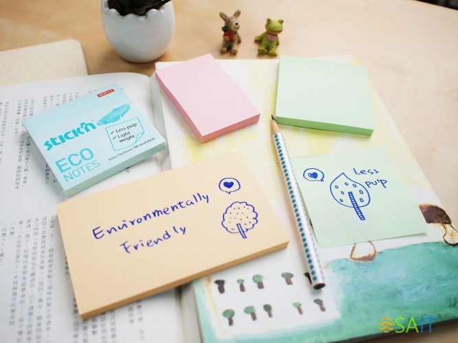 Блок самоклеящийся бумажный Stick`n ECO 21743 51x76мм 100лист. 60г/м2 пастель голубой