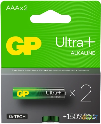 Батарея GP Ultra Plus Alkaline 24AUPA21-2CRSB2 AAA (2шт) блистер
