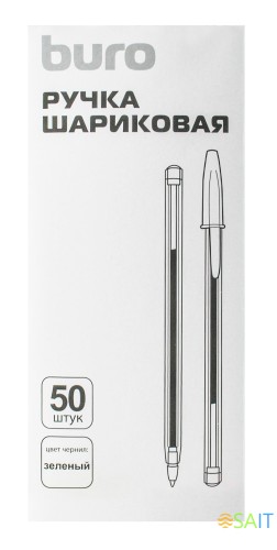 Ручка шариков. Buro Simplex d=0.7мм зел. черн. кор.карт. одноразовая ручка линия 0.5мм без инд. Маркировки