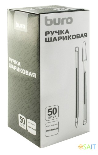 Ручка шариков. Buro Simplex d=0.7мм зел. черн. кор.карт. одноразовая ручка линия 0.5мм без инд. Маркировки