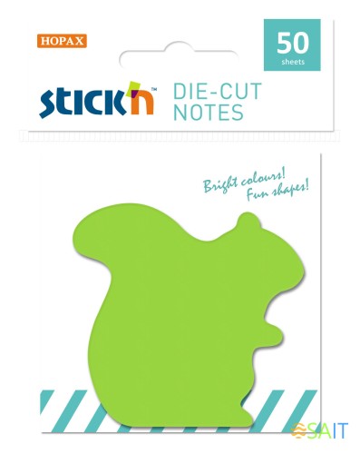 Блок самоклеящийся бумажный Stick`n 21771 50лист. зеленый 1цв.в упак. "белка"