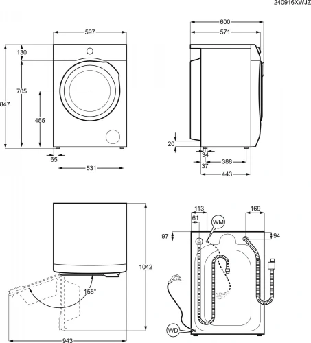 Стиральная машина Electrolux EW8F4482E пан.англ. загр.фронтальная макс.:8кг белый