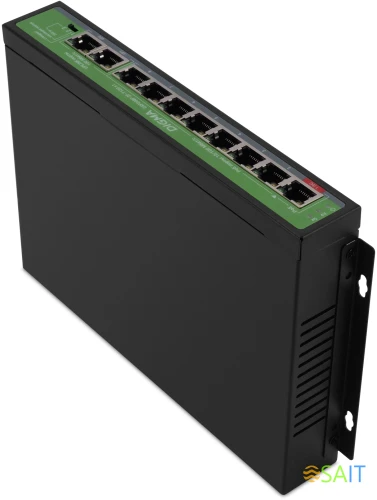 Коммутатор Digma DSP208F-2F-T120 DSP208F-2F-T120 V1 (L2) 10x100Мбит/с 8PoE 8PoE+ 120W неуправляемый