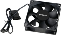 Вентилятор для корпуса Digma DFAN-80 80х80x25 черный 3-pin 4-pin (Molex) 23дБ Ret