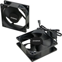 Вентилятор для корпуса Digma DFAN-80 80х80x25 черный 3-pin 4-pin (Molex) 23дБ Ret