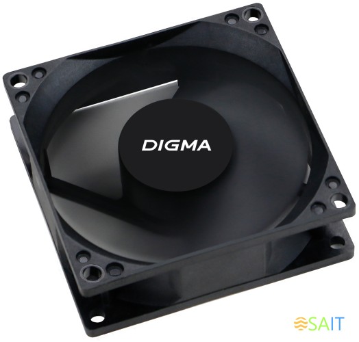 Вентилятор для корпуса Digma DFan-80 80х80x25 черный 3-pin 4-pin (Molex) 23дБ Ret
