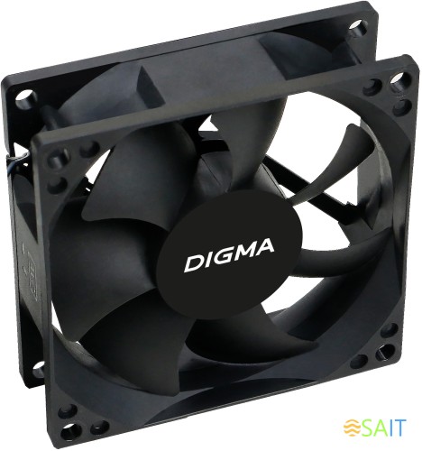 Вентилятор для корпуса Digma DFan-80 80х80x25 черный 3-pin 4-pin (Molex) 23дБ Ret