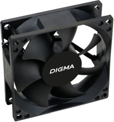 Вентилятор для корпуса Digma DFAN-80 80х80x25 черный 3-pin 4-pin (Molex) 23дБ Ret