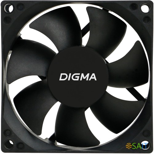 Вентилятор для корпуса Digma DFan-80 80х80x25 черный 3-pin 4-pin (Molex) 23дБ Ret