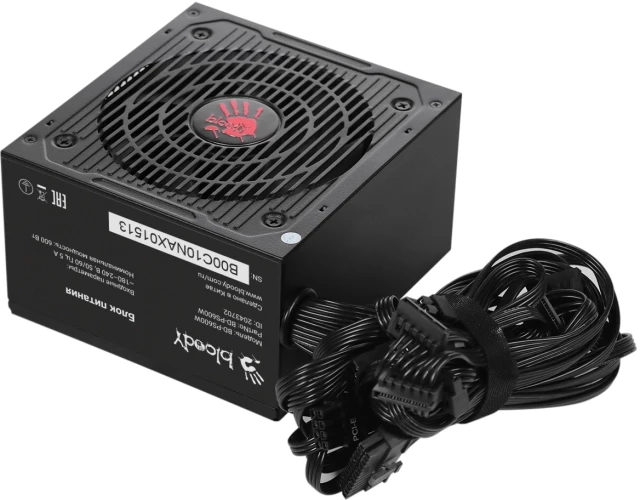 Блок питания Bloody ATX 600W BD-PS600W 80 PLUS WHITE (20+4pin) APFC 120mm fan 6xSATA RTL