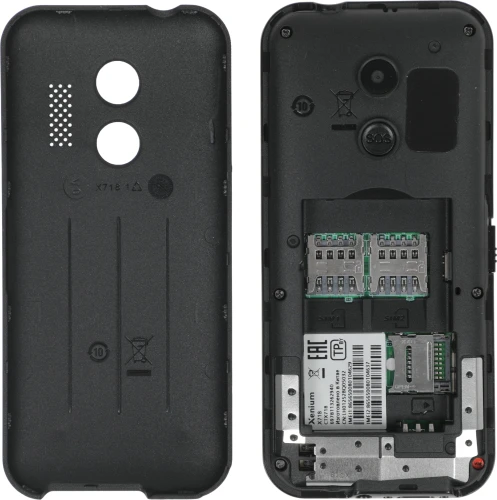 Мобильный телефон Xenium X718 черный моноблок 2Sim 1.77" 128x160 Spreadtrum ThreadX RTOS 0.3Mpix GSM900/1800 MP3 FM microSD max32Gb