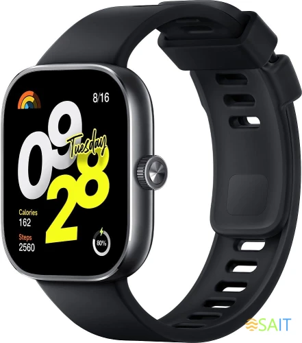 Смарт-часы Xiaomi Redmi Watch 4 1.97" AMOLED корп.черный рем.черный разм.брасл.:135-205мм (BHR7854GL)