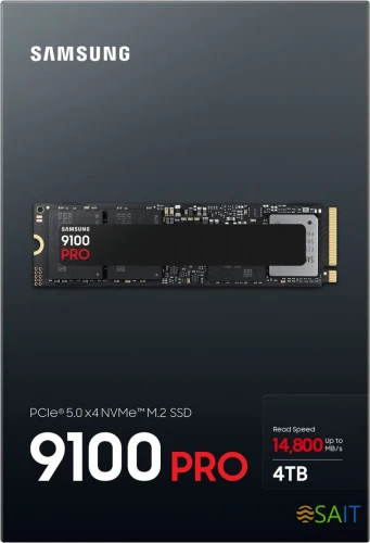 Накопитель SSD Samsung PCIe 5.0 x4 4TB MZ-VAP4T0BW 9100 PRO M.2 2280
