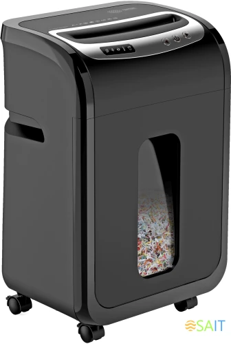 Шредер Cactus CS-SH-G6 черный/серебристый (секр.P-5) фрагменты 16лист. 30лтр. скрепки скобы пл.карты CD