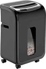 Шредер Cactus CS-SH-G6 черный/серебристый (секр.P-5) фрагменты 16лист. 30лтр. скрепки скобы пл.карты CD