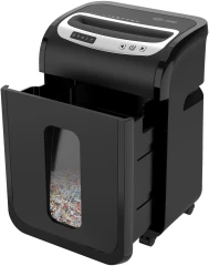 Шредер Cactus CS-SH-G6 черный/серебристый (секр.P-5) фрагменты 16лист. 30лтр. скрепки скобы пл.карты CD