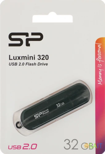 Флеш Диск Silicon Power 32GB LuxMini 320 SP032GBUF2320V1N USB2.0 зеленый