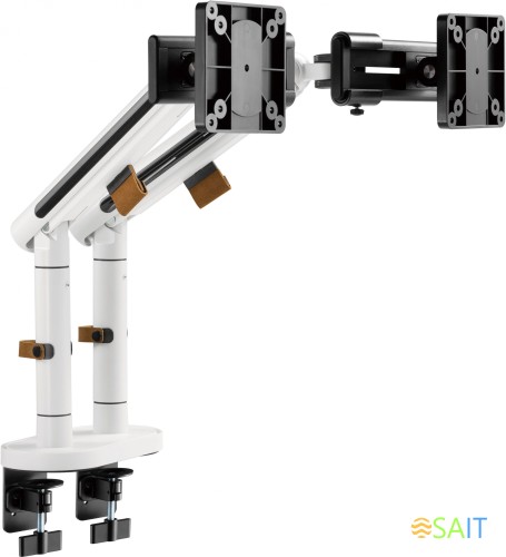 Кронштейн для мониторов Ultramounts UM727W белый 17"-32" макс.9кг крепление к столешнице поворот и наклон