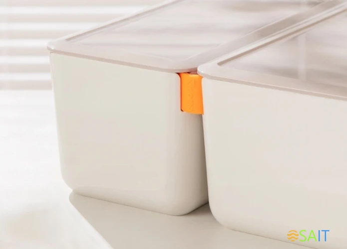 Короб для хранения Deli XDM11pink 1отд. 212x212x93.5мм розовый/серый пластик