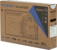 Телевизор LED Yuno 24" ULX-24TCS221 Яндекс.ТВ черный HD 50Hz DVB-T2 DVB-C DVB-S DVB-S2 WiFi Smart TV (RUS)