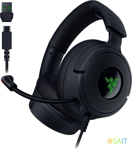 Наушники с микрофоном Razer Kraken V4 X черный 2.0м мониторные USB оголовье (RZ04-05180100-R3M1)