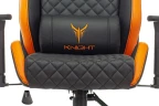 Кресло игровое Knight Outrider черный/оранжевый ромбик эко.кожа с подголов. крестов. металл