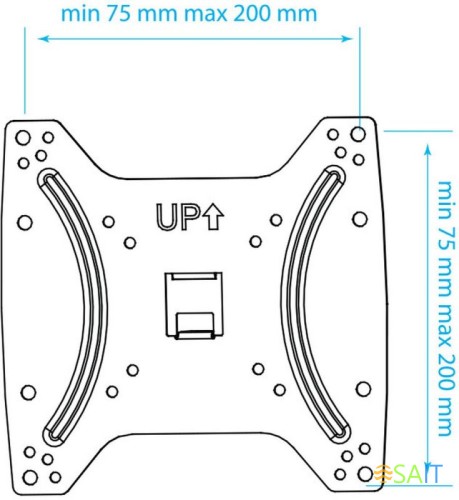 Кронштейн для телевизора Kromax OPTIMA-200 черный 15"-42" макс.25кг настенный фиксированный