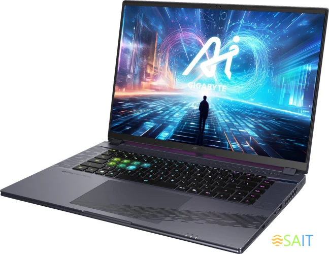 Ноутбук Gigabyte Aorus 16X Core i7 13650HX 32Gb SSD1Tb NVIDIA GeForce RTX4070 8Gb 16" IPS QHD+ (2560x1600) Windows 11 Home grey WiFi BT Cam (9SG-43KZC64SH)