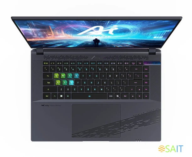 Ноутбук Gigabyte Aorus 16X Core i7 13650HX 32Gb SSD1Tb NVIDIA GeForce RTX4070 8Gb 16" IPS QHD+ (2560x1600) Windows 11 Home grey WiFi BT Cam (9SG-43KZC64SH)