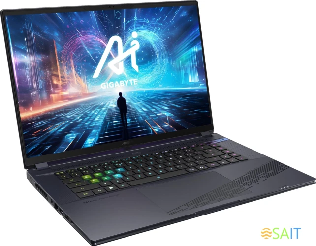 Ноутбук Gigabyte Aorus 16X Core i7 13650HX 32Gb SSD1Tb NVIDIA GeForce RTX4070 8Gb 16" IPS QHD+ (2560x1600) Windows 11 Home grey WiFi BT Cam (9SG-43KZC64SH)