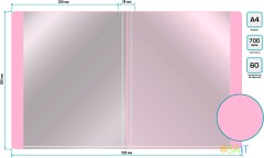 Папка с 60 прозр.вклад. Бюрократ Gems GEM60PIN A4 пластик 0.7мм торц.карм с бум. встав розовый аметист