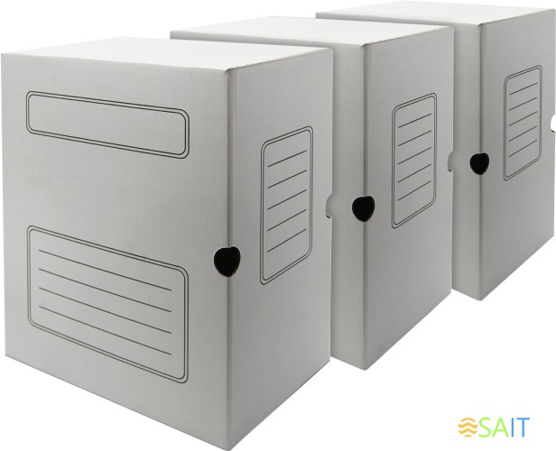 Короб архивный Silwerhof микрогофрокартон корешок 150мм белый (упак.:3шт)