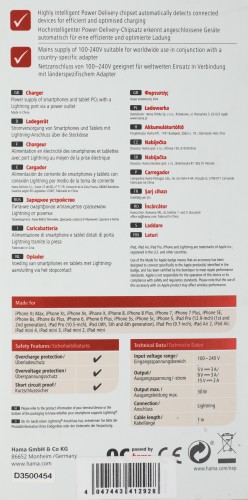 Сетевое зар./устр. Hama H-183318 3A (PD) для Apple белый (00183318)