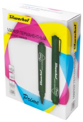 Маркер перманентный Silwerhof Prime пулевидный пиш. наконечник 1-3мм зеленый коробка