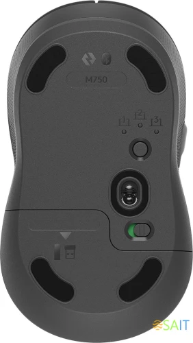Мышь Logitech M750 графитовый оптическая 4000dpi беспров. BT/Radio USB 5but (910-006269)