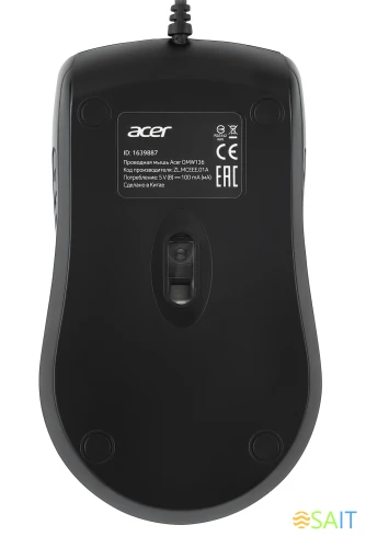 Мышь Acer OMW136 черный оптическая 1200dpi USB 2but (ZL.MCEEE.01A)