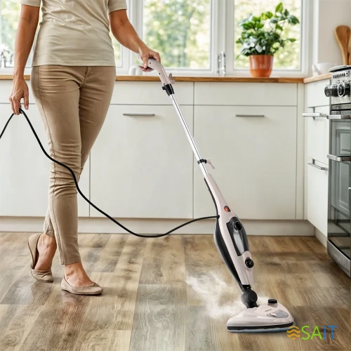 Швабра паровая Kitfort КТ-3929 1300Вт бежевый/черный