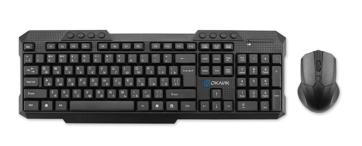 Клавиатура + мышь Оклик 205MK клав:черный мышь:черный USB беспроводная Multimedia (1546786)