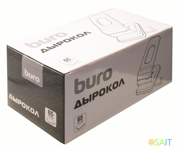 Дырокол Buro макс.:65лист. металл черный отв.:2 с линейкой