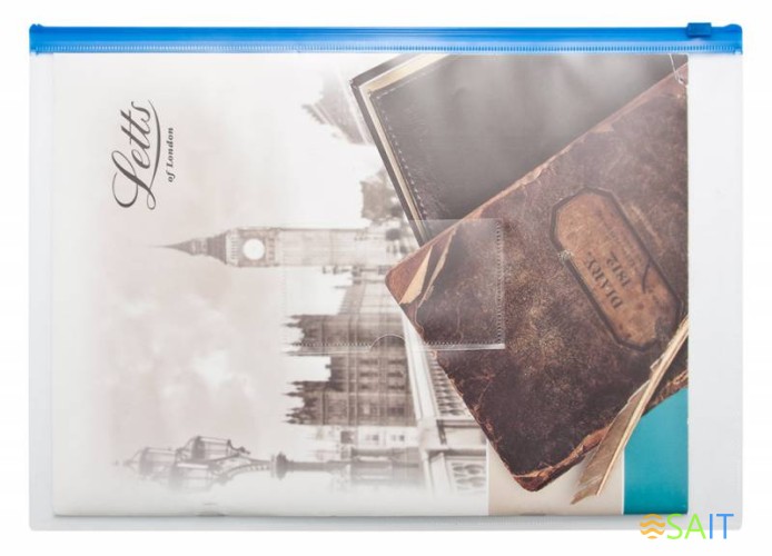 Папка на молнии ZIP Бюрократ -BPM4ARED A4+ полипропилен 0.15мм карм.для визит. цвет молнии красный