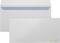 Конверт Silwerhof Eco Е65.10.50 E65 110x220мм без окна белый силиконовая лента бумага 80г/м2 (pack:50pcs)