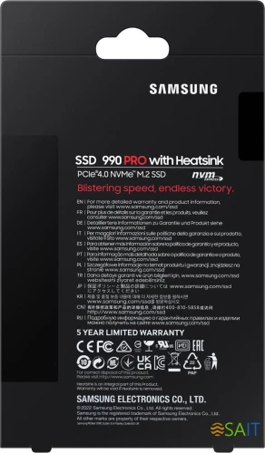 Накопитель SSD Samsung PCIe 4.0 x4 4TB MZ-V9P4T0CW 990 Pro M.2 2280