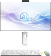 Моноблок MSI Modern AM273QP AI 1UM-094XRU 27&quot; WQHD Core Ultra 7 155H (1.4) 32Gb SSD1Tb Graphics CR без ОС 2.5Gigabit WiFi BT 120W клавиатура мышь Cam белый 2560x1440