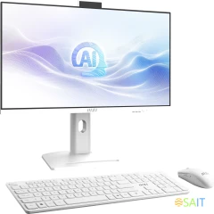 Моноблок MSI Modern AM273QP AI 1UM-094XRU 27&quot; WQHD Core Ultra 7 155H (1.4) 32Gb SSD1Tb Graphics CR без ОС 2.5Gigabit WiFi BT 120W клавиатура мышь Cam белый 2560x1440